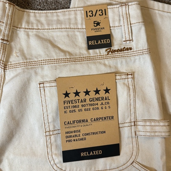 NWT! Fivestar General California Carpenter Relaxed Fit Pant in Natural - Picture 9 of 9